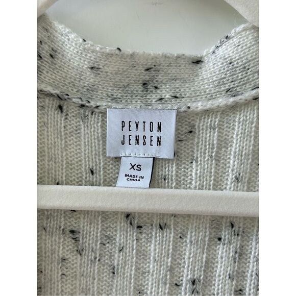 Peyton Jensen Button-Front Speckled Long Cardigan Women's White Size XS - Picture 4 of 7